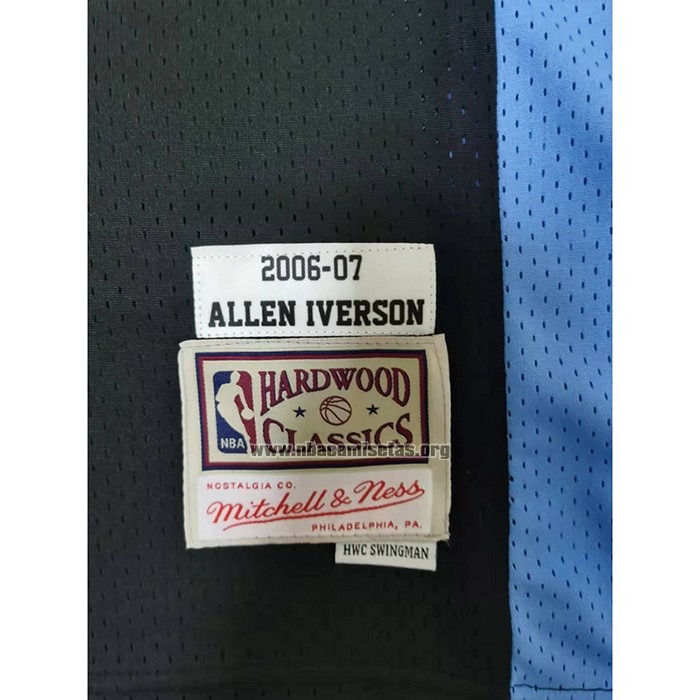 Camiseta Denver Nuggets Allen Iverson NO 3 Mitchell & Ness 2006-07 Negro